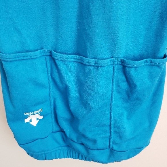 Descente Blue Cycling Shirt 1/4 Zip Back Pocket M - Picture 3 of 7